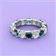 2 - Laida 4.00 ctw (4.00 mm) London Blue Topaz and Diamond Eternity Band 