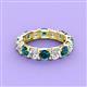 2 - Laida 4.00 ctw (4.00 mm)Blue and White Diamond Eternity Band 