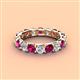 4 - Laida 3.80 mm Rhodolite Garnet and Lab Grown Diamond Eternity Band 