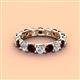 4 - Laida 3.80 mm Red Garnet and Lab Grown Diamond Eternity Band 