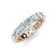 5 - Laida 3.80 mm Aquamarine and Lab Grown Diamond Eternity Band 