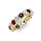 5 - Laida 3.80 mm Red Garnet and Lab Grown Diamond Eternity Band 