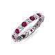 4 - Laida 3.00 mm Rhodolite Garnet and Diamond Eternity Band 