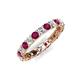 4 - Laida 3.00 mm Rhodolite Garnet and Diamond Eternity Band 