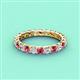 3 - Laida 3.00 mm Pink Tourmaline and Lab Grown Diamond Eternity Band 