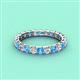 3 - Laida 3.00 mm Blue Topaz and Lab Grown Diamond Eternity Band 