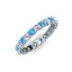 4 - Laida 3.00 mm Blue Topaz and Lab Grown Diamond Eternity Band 