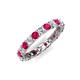 4 - Laida 3.00 mm Ruby and Lab Grown Diamond Eternity Band 