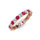 4 - Laida 3.00 mm Ruby and Lab Grown Diamond Eternity Band 