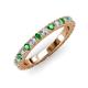 3 - Lara 3.00 mm Green Garnet and Lab Grown Diamond Eternity Band 