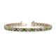 1 - Cliona 4.10 mm Green Garnet and Lab Grown Diamond Eternity Tennis Bracelet 