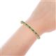 4 - Cliona 4.10 mm Green Garnet and Lab Grown Diamond Eternity Tennis Bracelet 