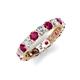 5 - Laida 3.40 mm Rhodolite Garnet and Diamond Eternity Band 