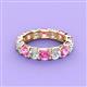 2 - Laida 4.10 ctw (4.00 mm) Pink Sapphire and Diamond Eternity Band 