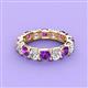 2 - Laida 3.60 ctw (4.00 mm) Amethyst and Diamond Eternity Band 