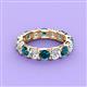 2 - Laida 4.00 ctw (4.00 mm)Blue and White Diamond Eternity Band 