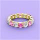 2 - Laida 4.10 ctw (4.00 mm) Pink Sapphire and Diamond Eternity Band 