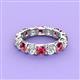 2 - Laida 3.60 ctw (4.00 mm) Pink Tourmaline and Diamond Eternity Band 