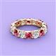 2 - Laida 3.60 ctw (4.00 mm) Pink Tourmaline and Diamond Eternity Band 