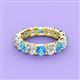 2 - Laida 3.76 ctw (4.00 mm) Blue Topaz and Diamond Eternity Band 