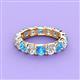 2 - Laida 3.76 ctw (4.00 mm) Blue Topaz and Diamond Eternity Band 