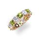 3 - Laida 4.52 ctw (4.00 mm) Peridot and Diamond Eternity Band 