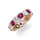 3 - Laida 4.52 ctw (4.00 mm) Rhodolite Garnet and Diamond Eternity Band 