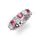 3 - Laida 3.60 ctw (4.00 mm) Pink Tourmaline and Diamond Eternity Band 