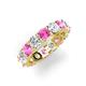 3 - Laida 4.10 ctw (4.00 mm) Pink Sapphire and Diamond Eternity Band 