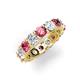 3 - Laida 3.60 ctw (4.00 mm) Pink Tourmaline and Diamond Eternity Band 