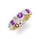 3 - Laida 3.60 ctw (4.00 mm) Amethyst and Diamond Eternity Band 