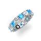 3 - Laida 3.76 ctw (4.00 mm) Blue Topaz and Diamond Eternity Band 