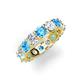 3 - Laida 3.76 ctw (4.00 mm) Blue Topaz and Diamond Eternity Band 