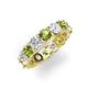 3 - Laida 4.52 ctw (4.00 mm) Peridot and Diamond Eternity Band 