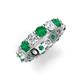 3 - Laida 4.00 ctw (4.00 mm) Emerald and Diamond Eternity Band 