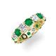 3 - Laida 4.00 ctw (4.00 mm) Emerald and Diamond Eternity Band 