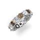 3 - Laida 3.90 ctw (4.00 mm) Smoky Quartz and Diamond Eternity Band 