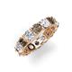 3 - Laida 3.90 ctw (4.00 mm) Smoky Quartz and Diamond Eternity Band 