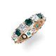 4 - Laida 4.00 mm London Blue Topaz and Lab Grown Diamond Eternity Band 