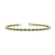 1 - Leslie 2.70 mm Green Garnet and Diamond Eternity Tennis Bracelet 