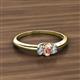 2 - Louisa 6x4 mm Oval Cut Morganite and Diamond Trellis Three Stone Engagement Ring 