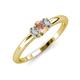 3 - Louisa 6x4 mm Oval Cut Morganite and Diamond Trellis Three Stone Engagement Ring 