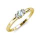 3 - Louisa 6x4 mm Oval Cut Aquamarine and Diamond Trellis Three Stone Engagement Ring 
