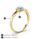 4 - Louisa 6x4 mm Oval Cut Blue Topaz and Diamond Trellis Three Stone Engagement Ring 