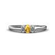 1 - Louisa 6x4 mm Oval Cut Citrine and Diamond Trellis Three Stone Engagement Ring 