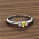 2 - Louisa 6x4 mm Oval Cut Citrine and Diamond Trellis Three Stone Engagement Ring 