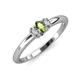 3 - Louisa 6x4 mm Oval Cut Peridot and Diamond Trellis Three Stone Engagement Ring 