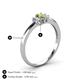 4 - Louisa 6x4 mm Oval Cut Peridot and Diamond Trellis Three Stone Engagement Ring 