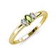 3 - Louisa 6x4 mm Oval Cut Peridot and Diamond Trellis Three Stone Engagement Ring 