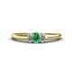 1 - Louisa 6x4 mm Oval Cut Emerald and Diamond Trellis Three Stone Engagement Ring 